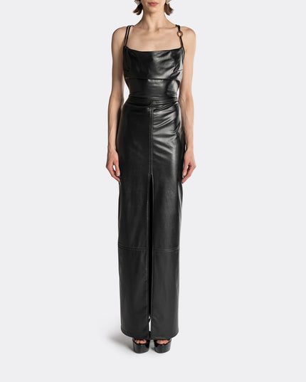 SLIP PU LEATHER DRESS