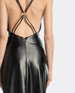 SLIP PU LEATHER DRESS