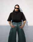 VEGAN LEATHER GREEN PANTS
