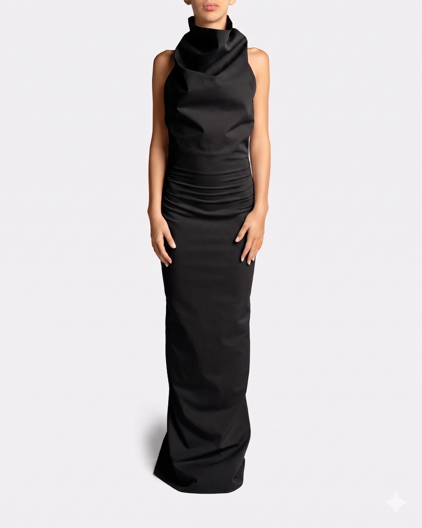 HIGH NECK LONG DRESS