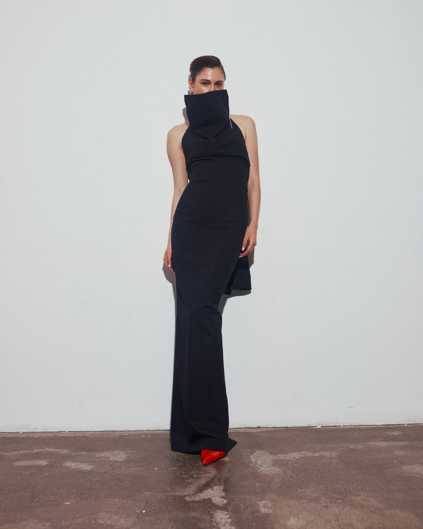 HIGH NECK LONG DRESS