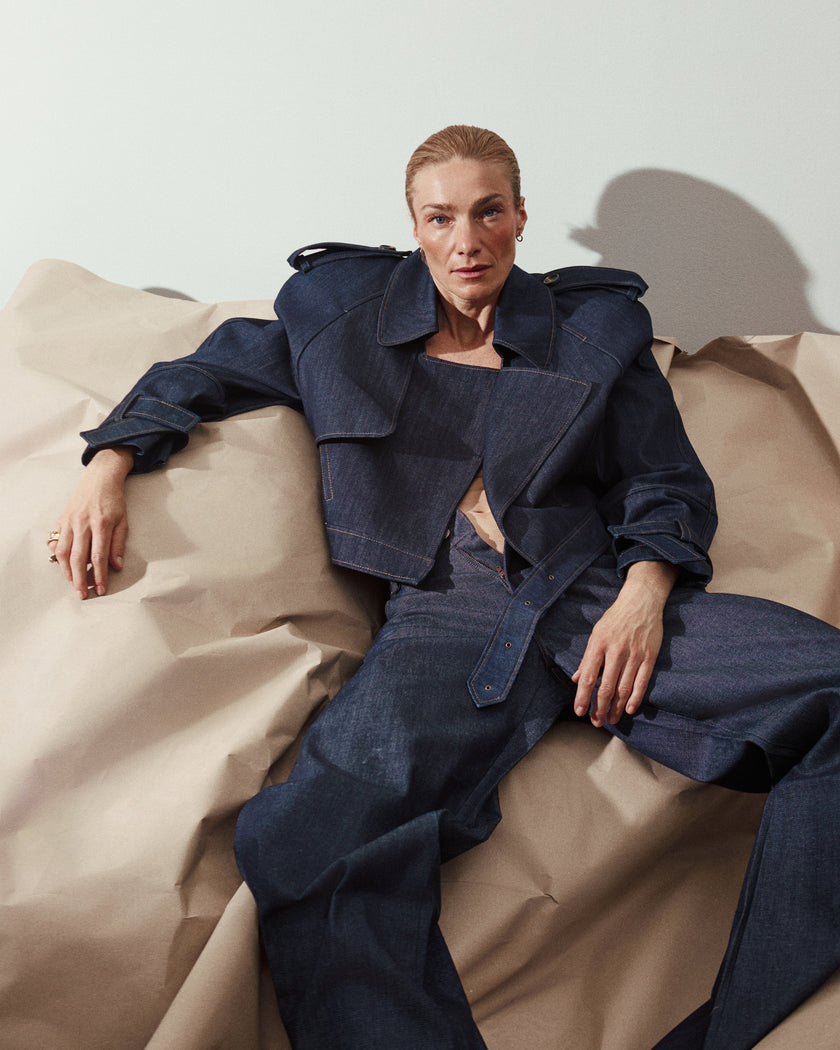 EDGE TRENCH RAW DENIM
