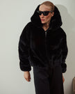 FUR JACKET WITH HOODIE