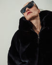 FUR JACKET WITH HOODIE