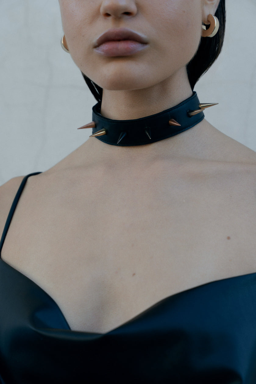 SLIP PU LEATHER DRESS