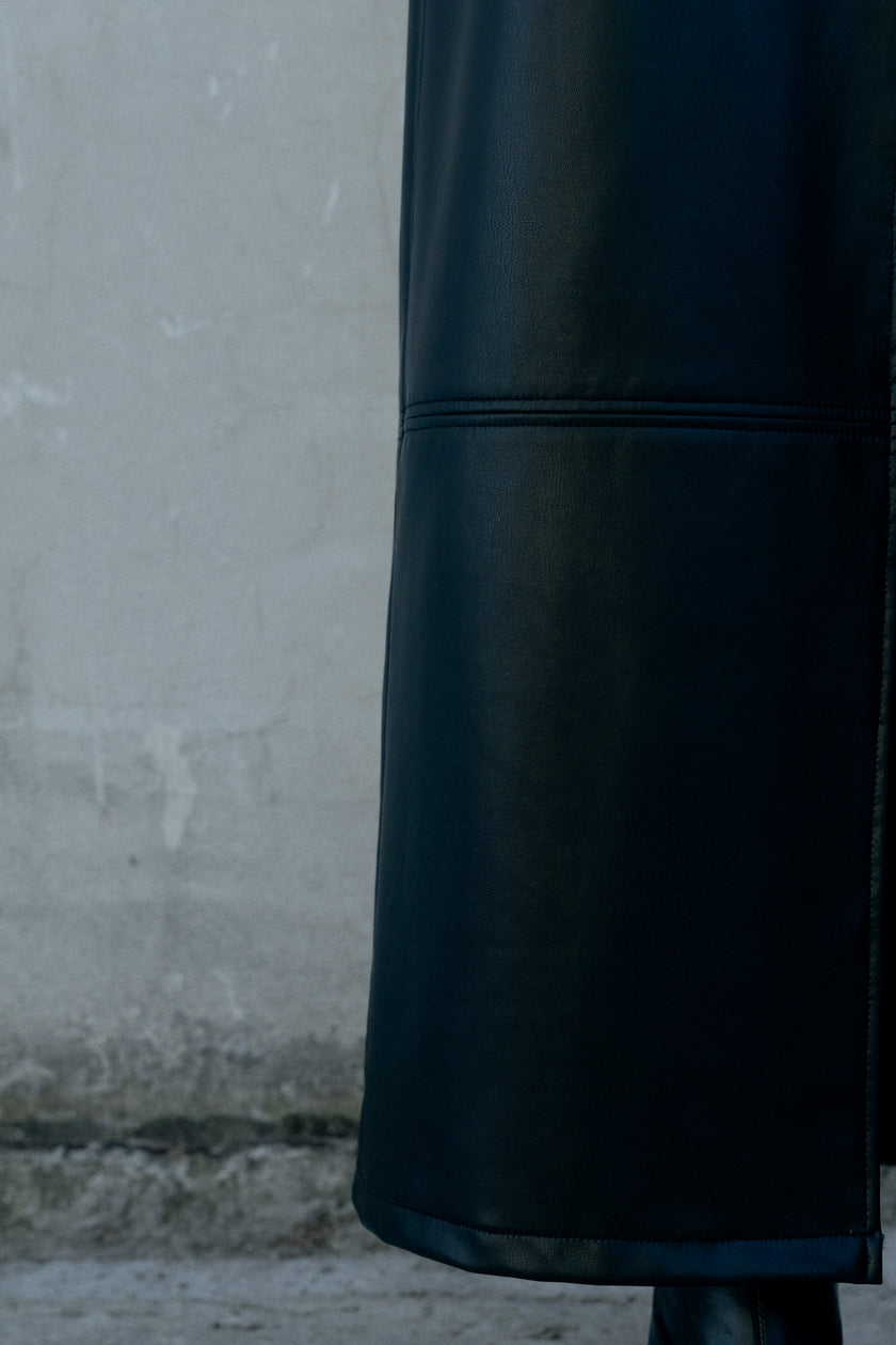 SLIP PU LEATHER DRESS