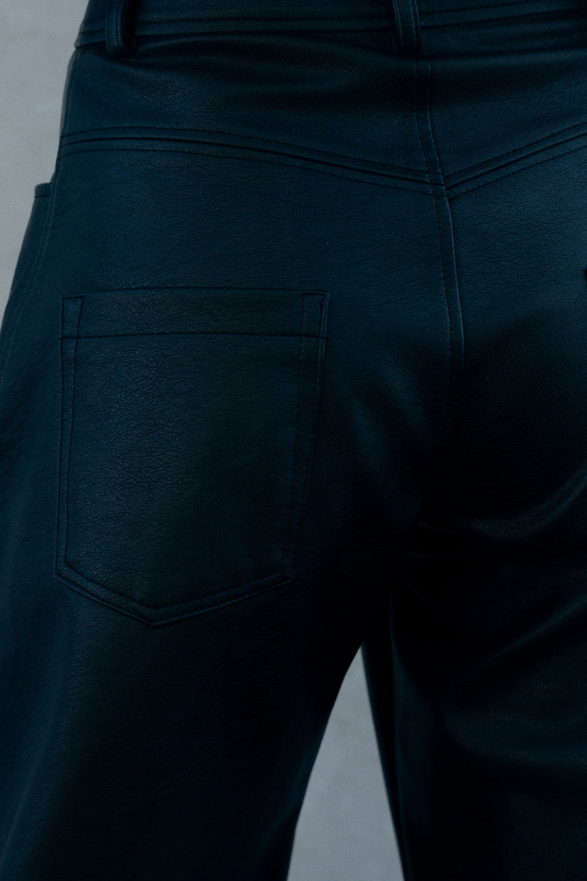 PU BLACK LEATHER PANTS