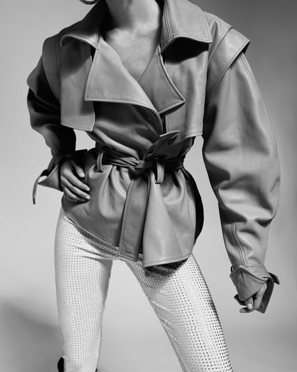 Grey leather jacket