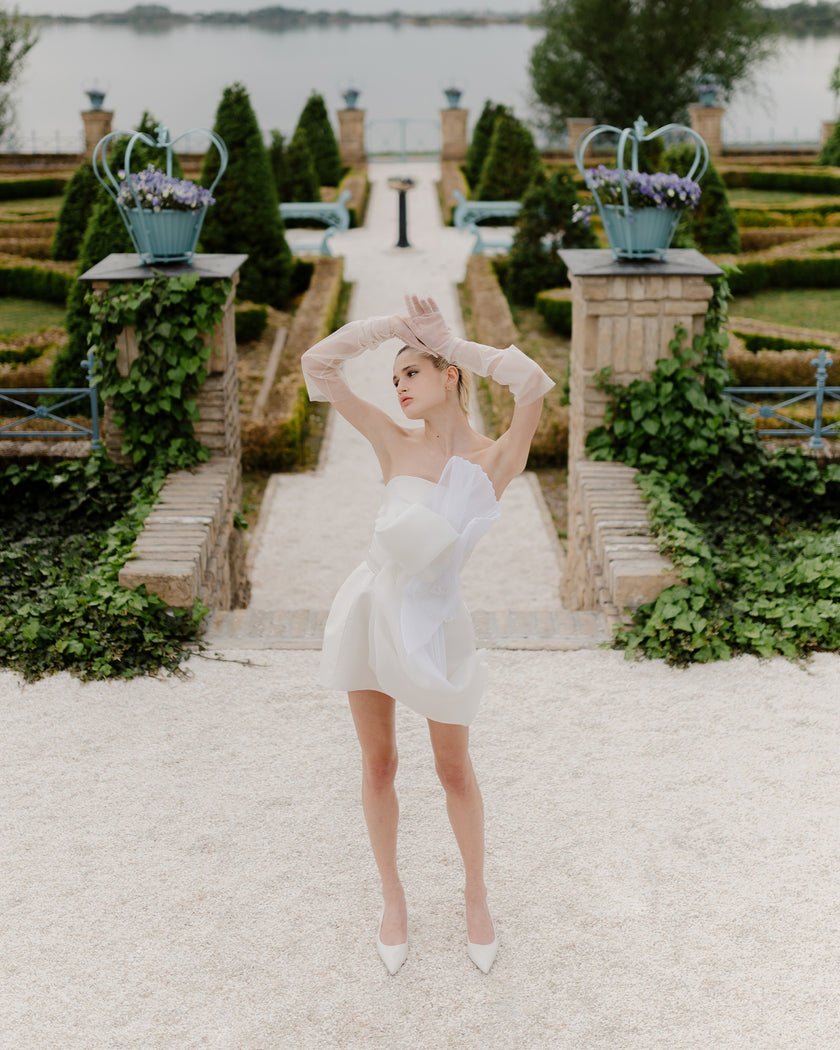 Statement short dress with detail