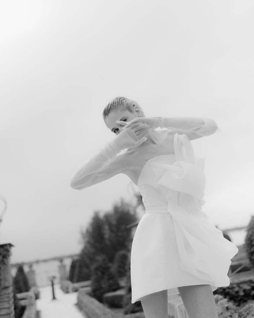 Statement short dress with detail