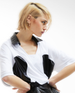 Nina Rajak x Off-White black latex jersey style T-shirt