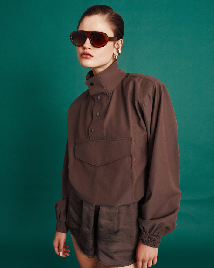 COTTON HALF-ZIP SHIRT