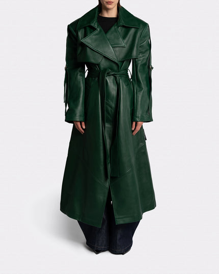 REAL LEATHER TRENCH COAT
