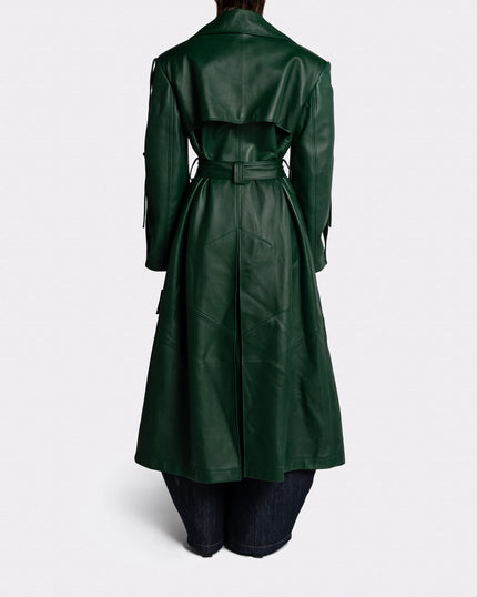  REAL LEATHER TRENCH COAT BACK