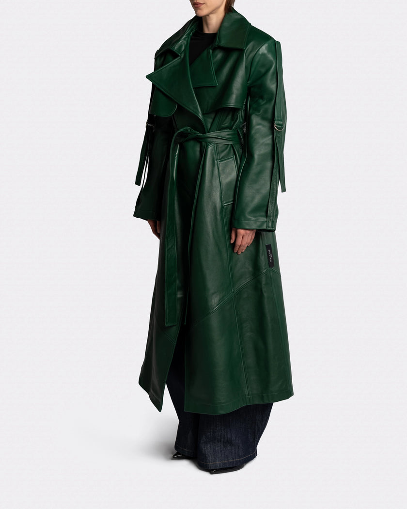 REAL LEATHER TRENCH COAT SIDE